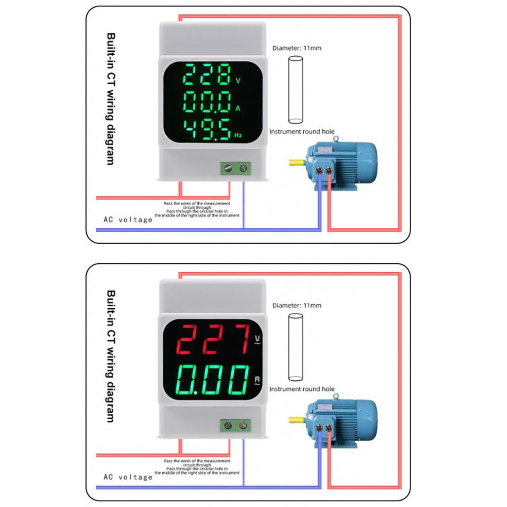 Din Digital Voltage Current Frequency Combination Meter Digital Display Multi Function Overvoltage and Undervoltage Protector