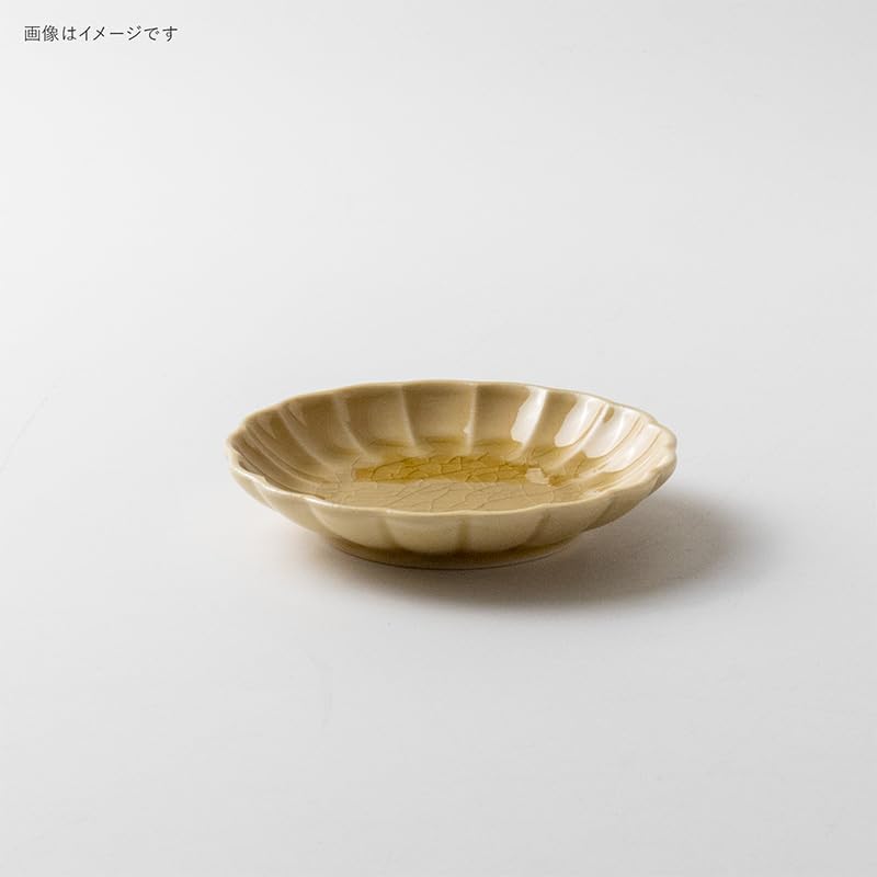 Minoru Pottery Amber 90 Chrysanthemum-Shaped Small Plate