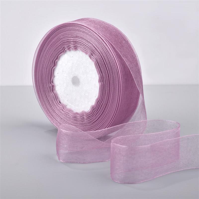 2.5cm * 50 Yards Lace Gauze Ribbon Chiffon Ribbon Valentine'S Day Transparent Flower Packaging DIY Handmade Straps Lace Fabric