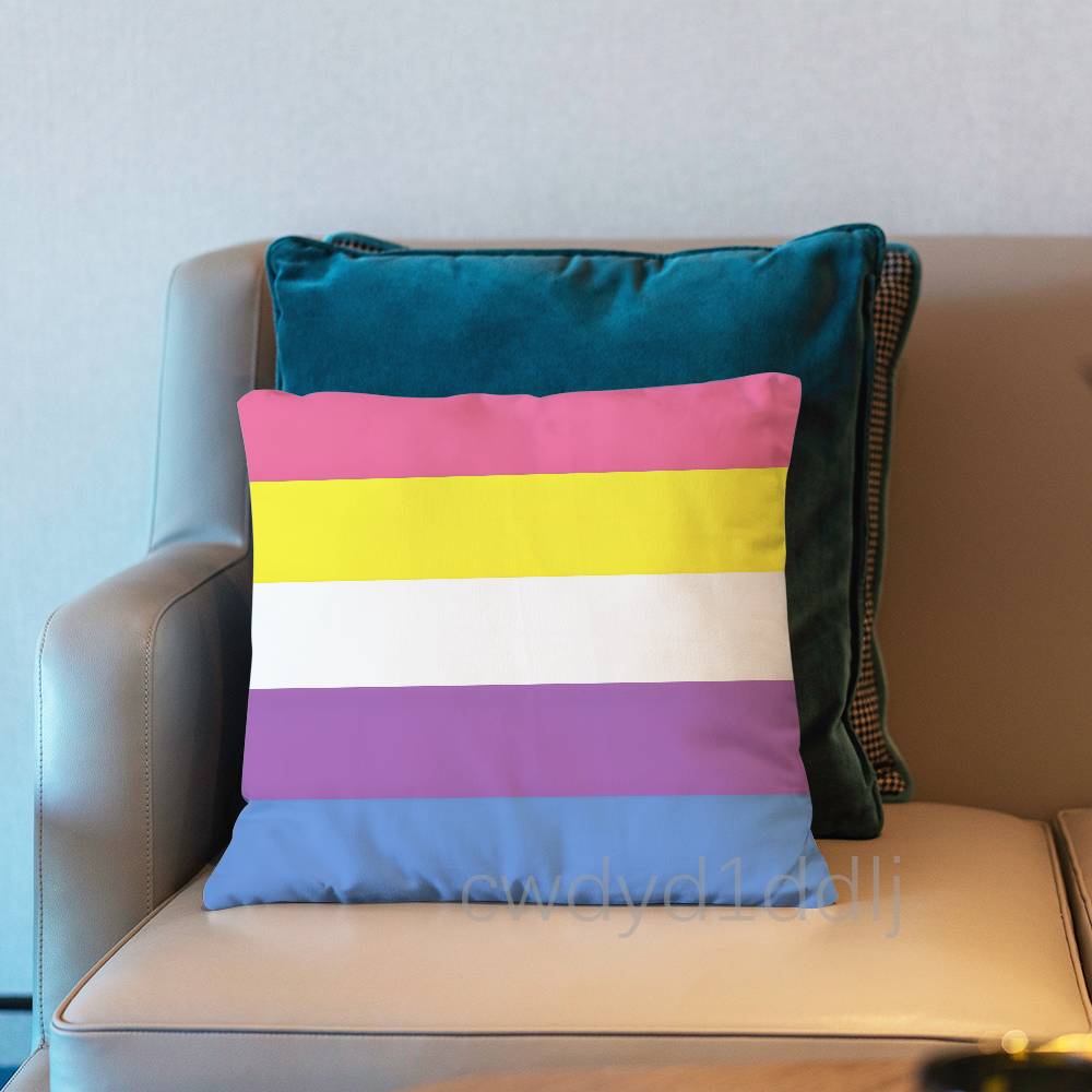 Lgbtq Flags Lesbian Pillow Case Short Plush Sofa Decorative Gift Home Double-sided Printing Cushio