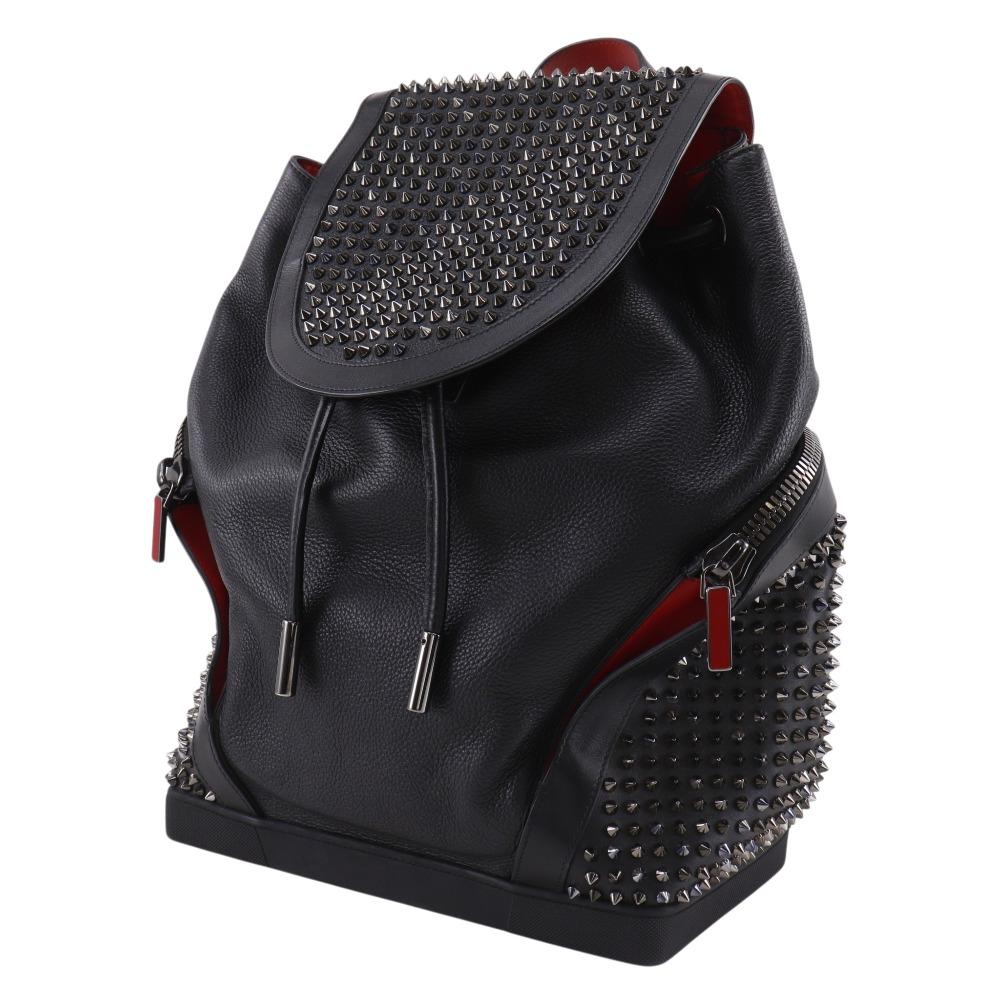 Christian Louboutin Explorer funk Backpack Daypack Studs black leather mens Used