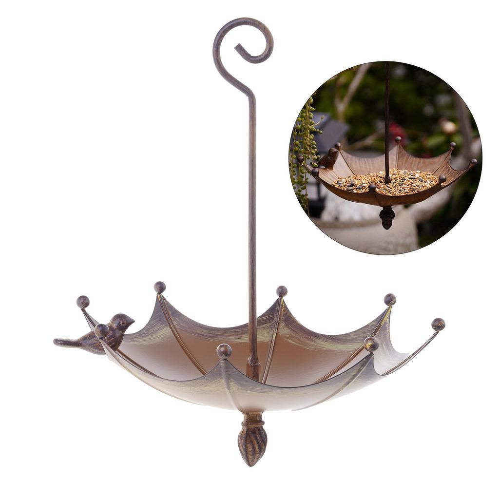 Decorative Umbrella Shape Bird Bath Tray for Garden Yard Balcony Birdwatching Bath Tray for Bird Lovers