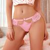 1pcs Pink Sexy Lace Women's Panties Hollow Out Floral Sexy Lingerie Elegant Lady Thongs Underwear Breathable Comfortable Female G-string
