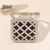 Fine Electroplated Scarf Ring Grid Square Ring Rhinestone Silk Clip Decorative Buckle Slide Elegant Wrap Holder for Women Neckerchiefs Shirts Shawls