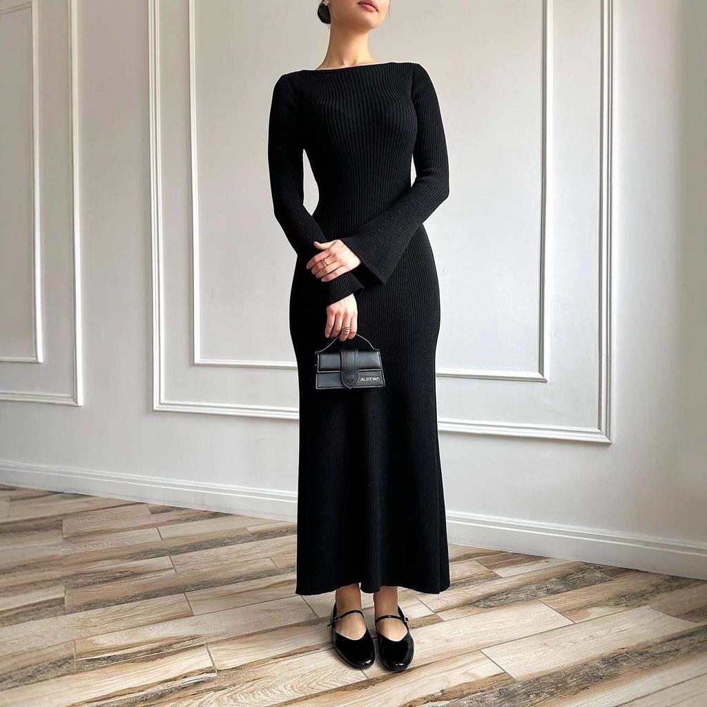 Autumn 2025 European & American Women's Loose Knit Wool Dress