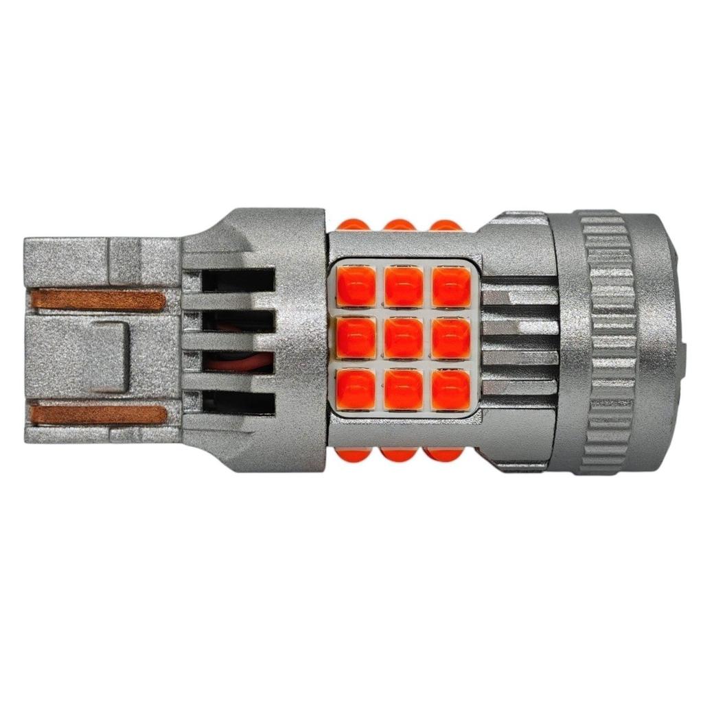 2 szt W21/5W żarówka LED 7443 12-24V bez błędu 2200lm czerwona