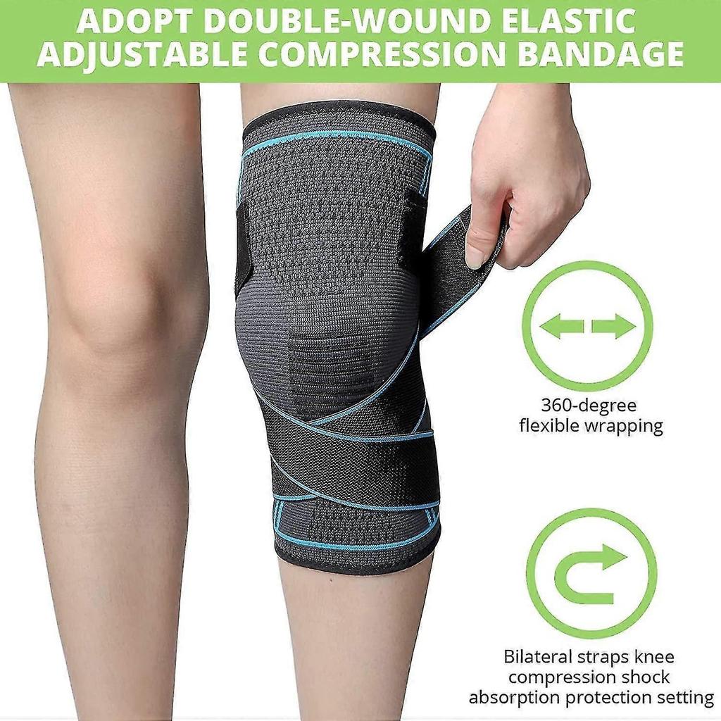 2pcs Knee Brace,adjustable Elastic,sports Compression,patellar And Ligament,osteoarthritis Knee Brace (l)