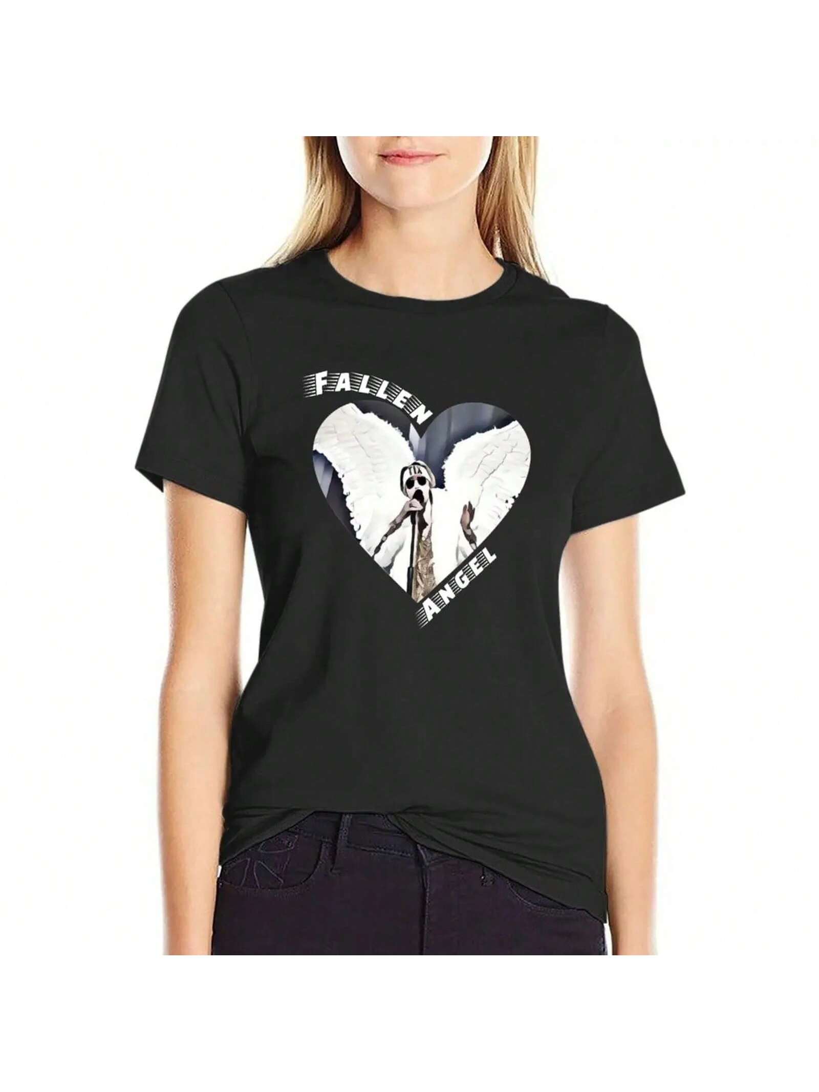 Tix Fallen Angel T-Shirt Anime Clothes Aesthetic Clothes Kawaii Clothes Summer Blouses Woman 2025 S разноцветный