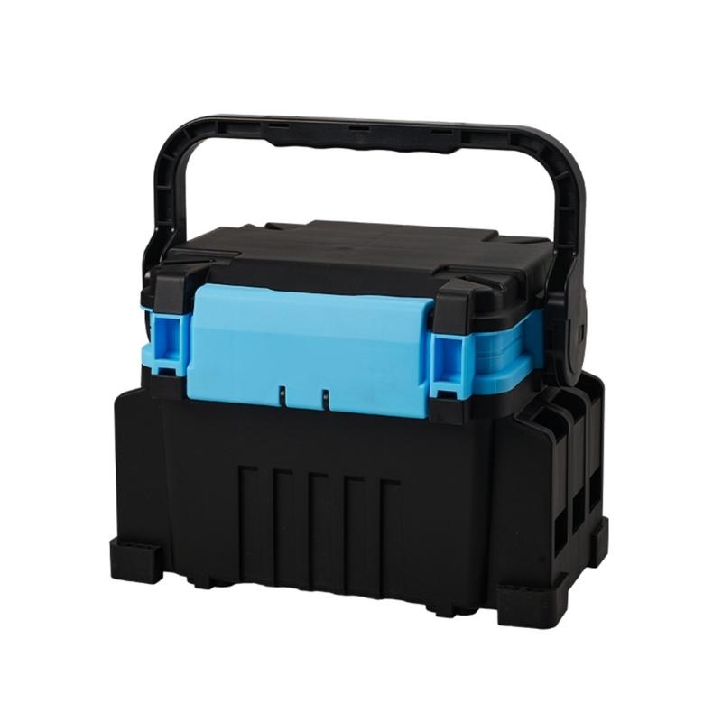 

Portables Multifunctional Fishing Tackle Box With Automatic Locking And Reinforced Handle For Secure Storage синій