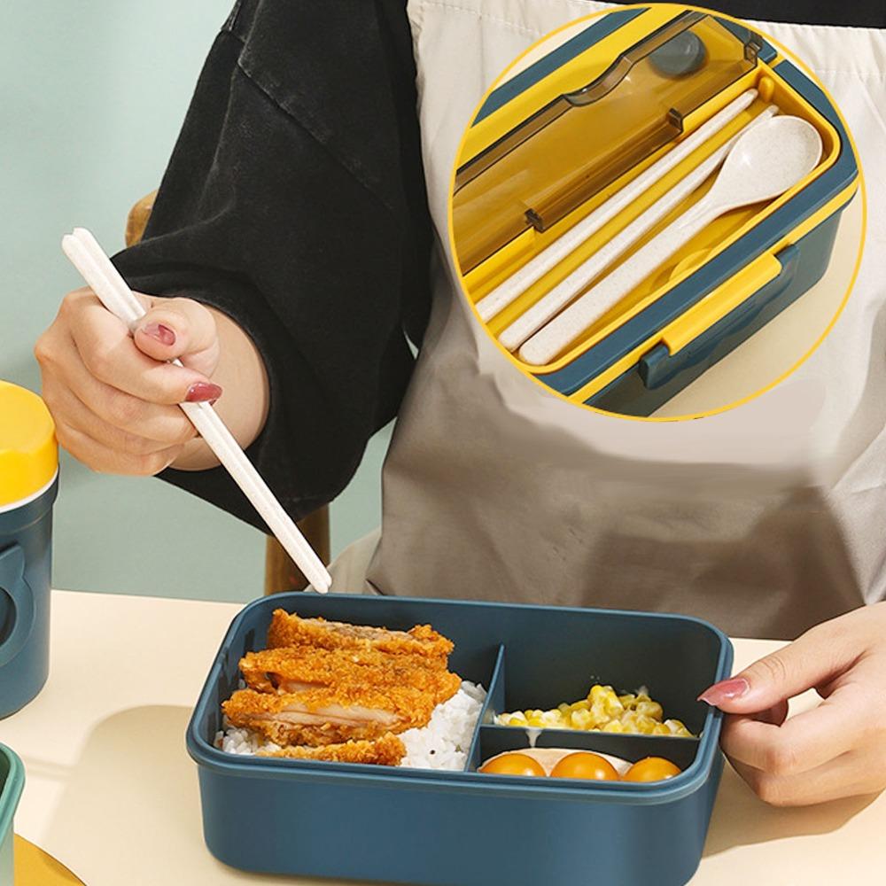 3 Compartment Lunch Storage Container 1500ml Thermal Lunch Box Compartment Lunch Box For Travel