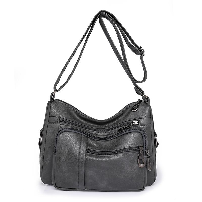 Retro Women's Shoulder Bag Solid Color Multi Pocket Storage for Middle-aged and Elderly Mothers Crossbody Bag Small Square Bag