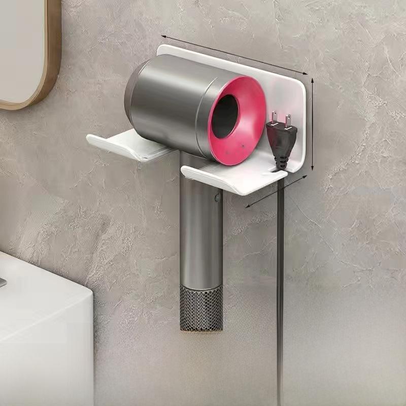 Gun Gray Punch-Free Hair Dryer Rack for Bathroom or Barber Shop