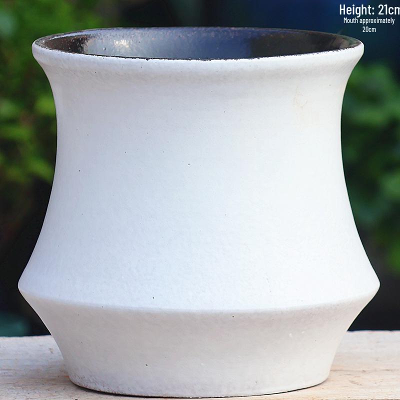 Minimalist Large Coarse Pottery Flower Pot for Succulents and Green Plants