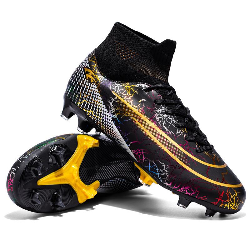 High-Top Football Shoes New Ag Long Nails Tf Broken Nails Student Boys Children Artificial Grass Game Training Shoes