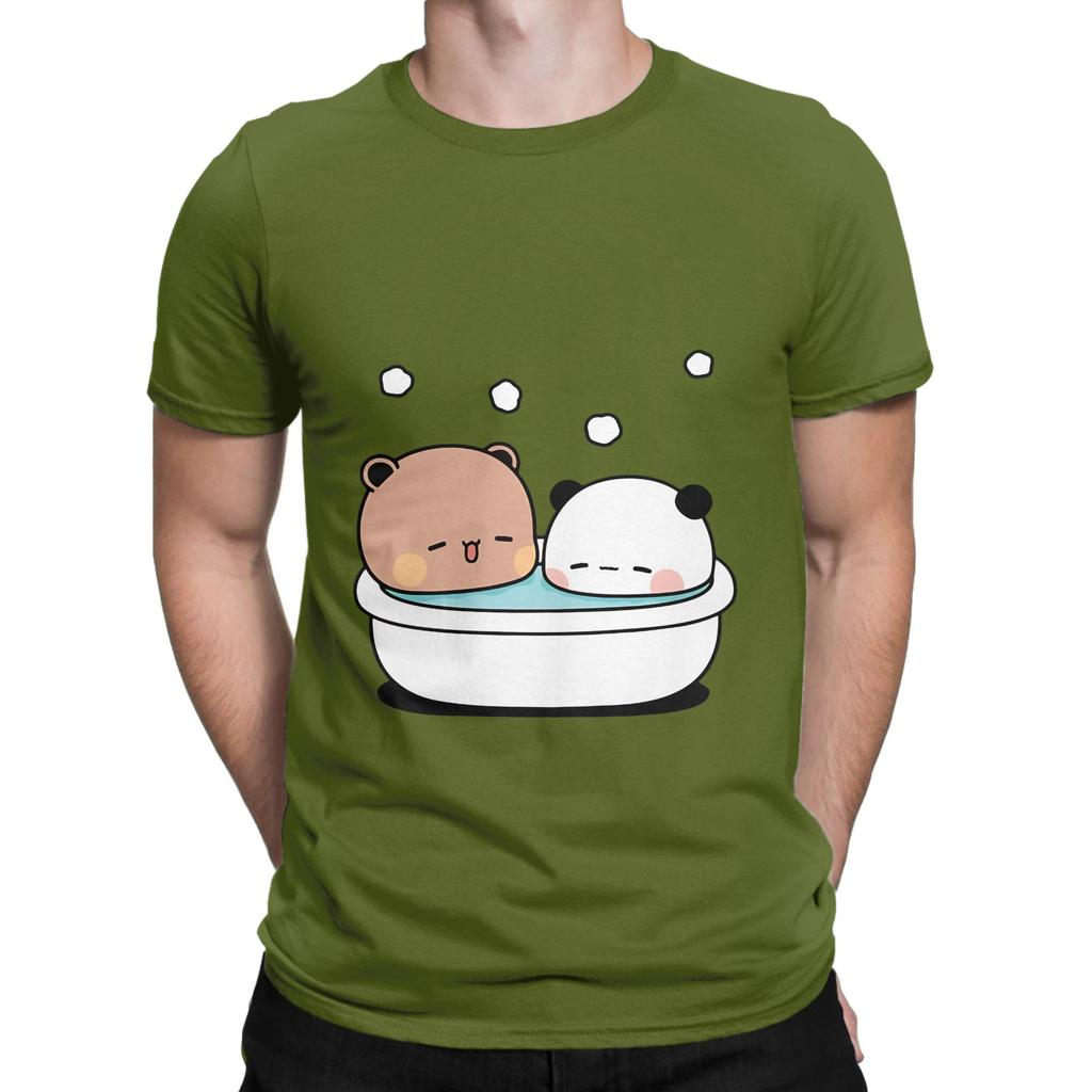 Bear And Panda Bubu Dudu Shower Funny 100 Cotton Tshirt Bubu Dudu Tops Tees For Unisex