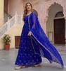 Donna Designer Anarkali Fandy Seta Abito Pantalone Dupatta Set Abbigliamento da Festa Bollywood Salwar Suit