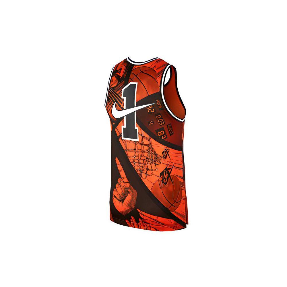 Nike As Hbl Dna Jersey Tank High School League Breathable Sleeveless Basketball Jersey Men Tops Orange CI9081-890