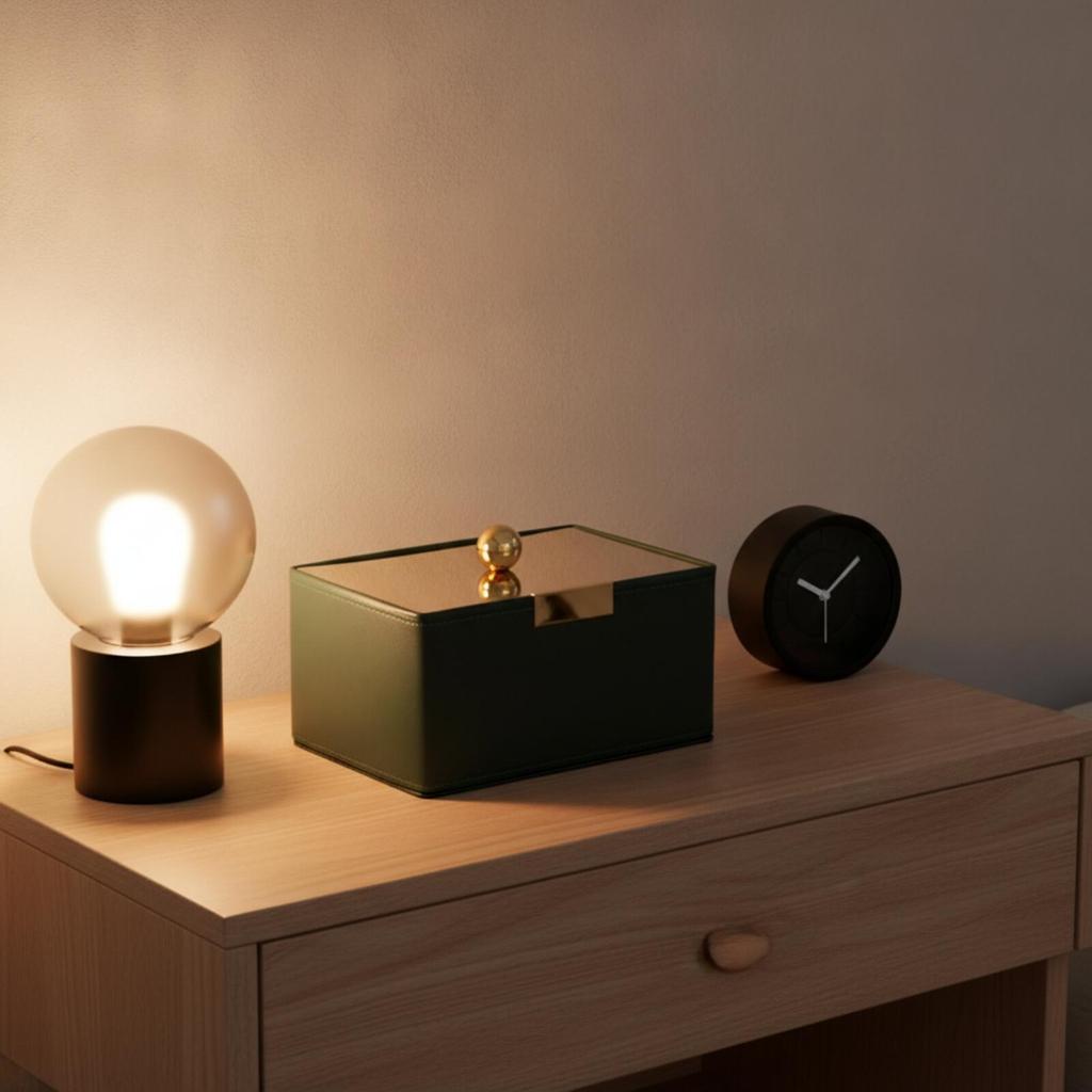 Dustproof PU Leather Desktop Storage Box Lined Interior with