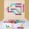 Creative Geometry Wooden Shapes Diy Puzzle Board Drawing Children Puzzle Toy