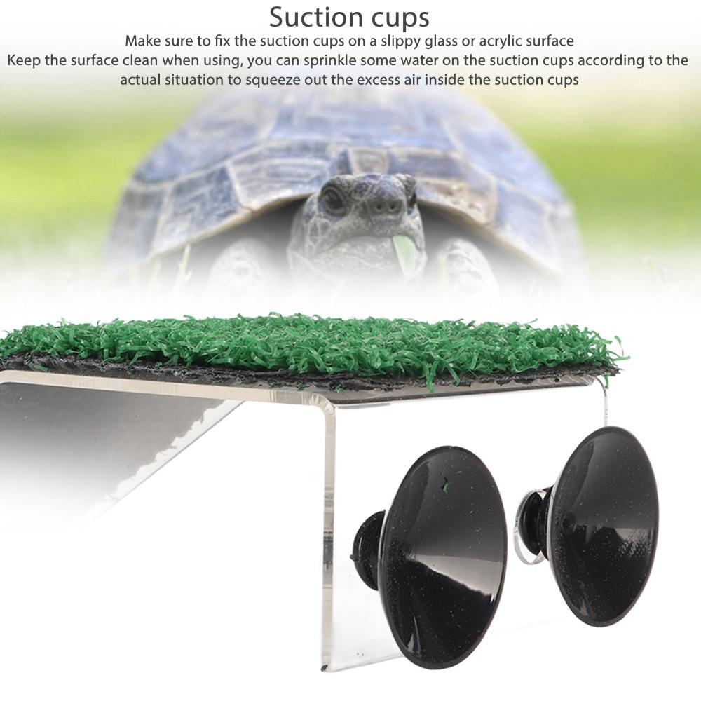 Simulation Grass Turtle Basking Platform Suction Cup Mount Turtle Ladder Ramp Small Turtles