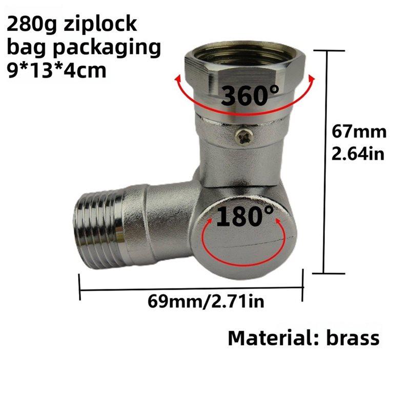 A58Z Adjustable For Irrigation Driveway Garden Hose Swivel Adapter 180 And 360 Degree Metal Swivel Connector Faucet Gold