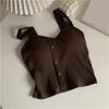 Women's Sexy Vest Button Back Small Suspender Summer Thin Design With Chest Cushion Base