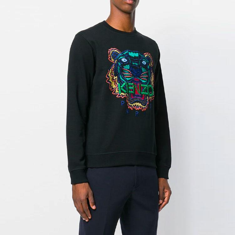 Kenzo Sudaderas Hombre Negro Cuello Redondo Moderado Regular F765SW0014XR-99