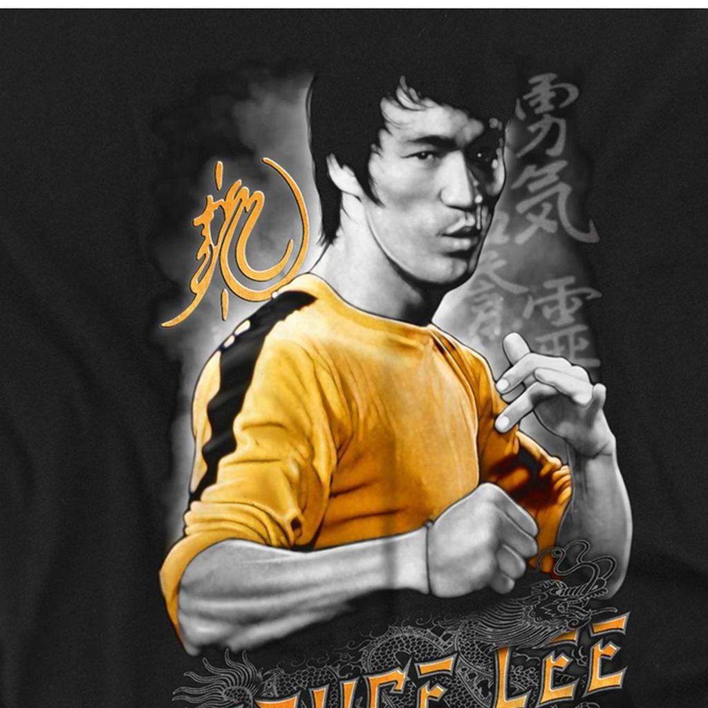 Bruce Lee Unisex Adult Yellow Dragon Long-Sleeved T-Shirt