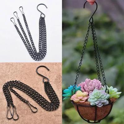 5 Size Rattan Hanging Basket Flower Pot Chain Hydroponic Plants Plant Grow Tools Garden Decorations With 3 Hooks