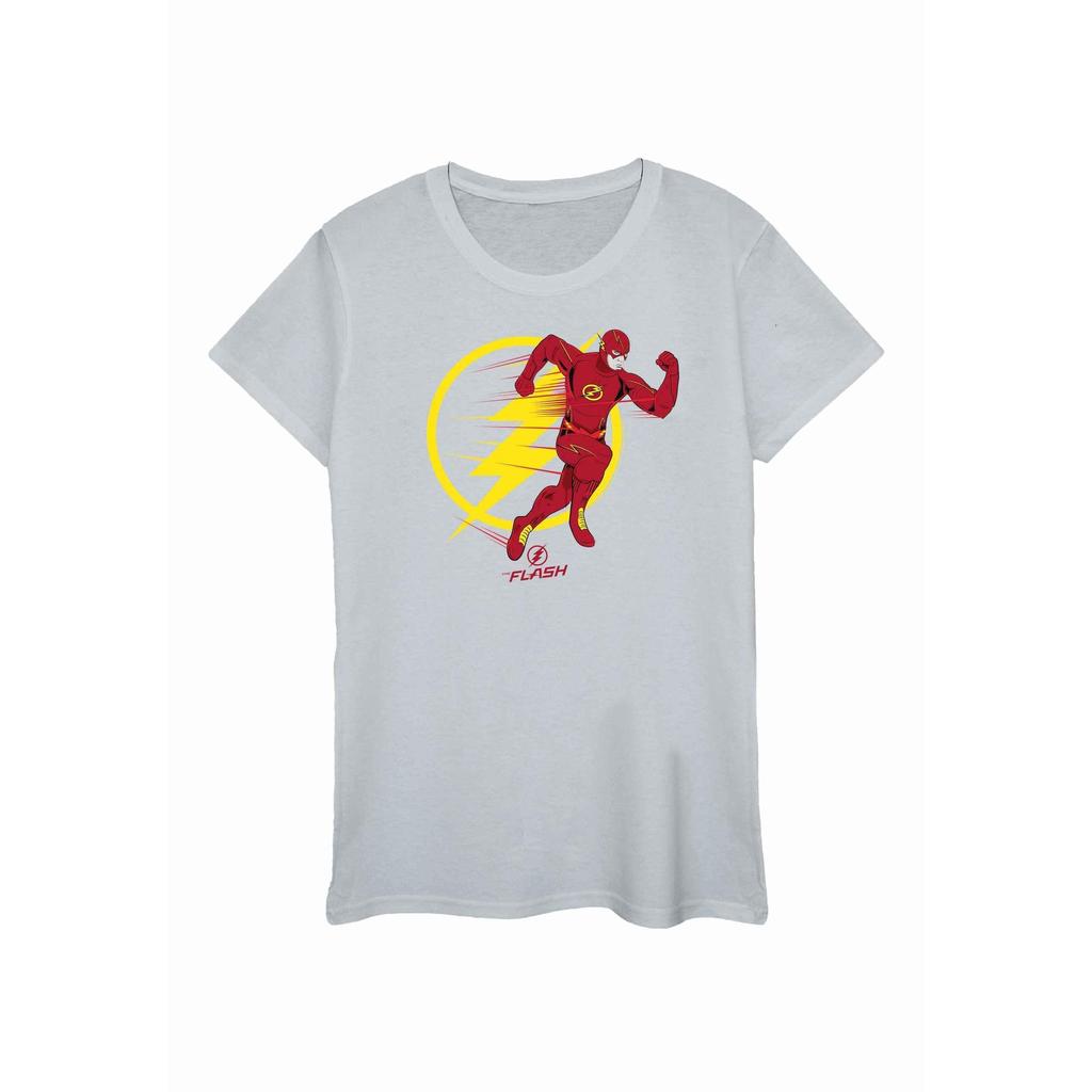 DC Comics Womens/Ladies The Flash Running Emblem Cotton T-Shirt