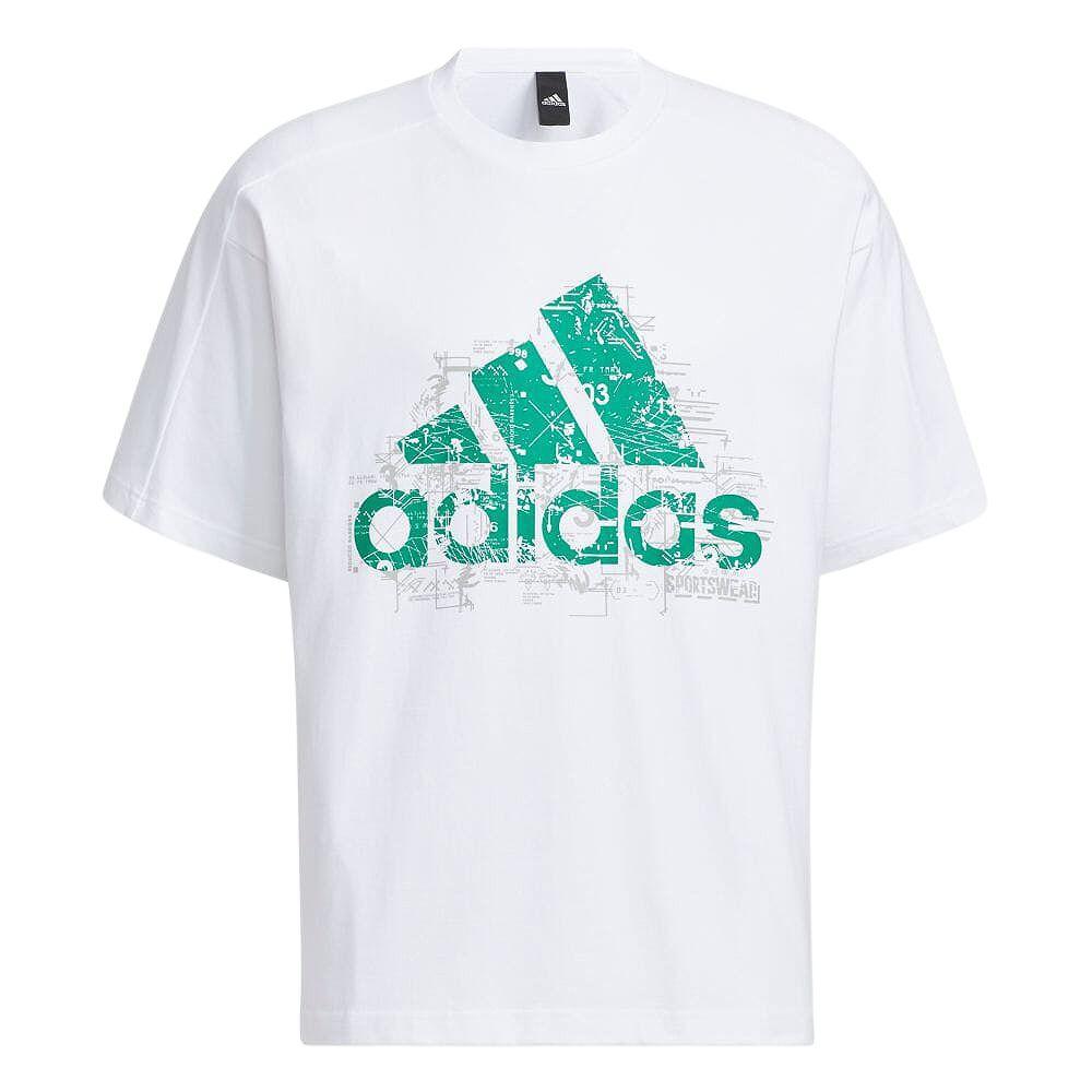 Adidas Logo Print Crew Neck T-Shirt Men Tops White IA9430