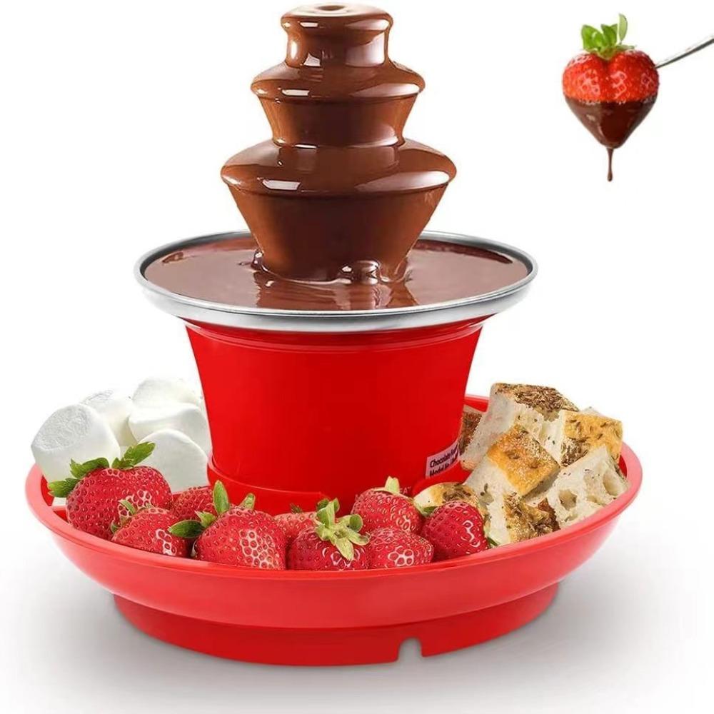 

3 Layer Chocolate Fondue Fountain Automatic Chocolate Melting Machine Birthday US