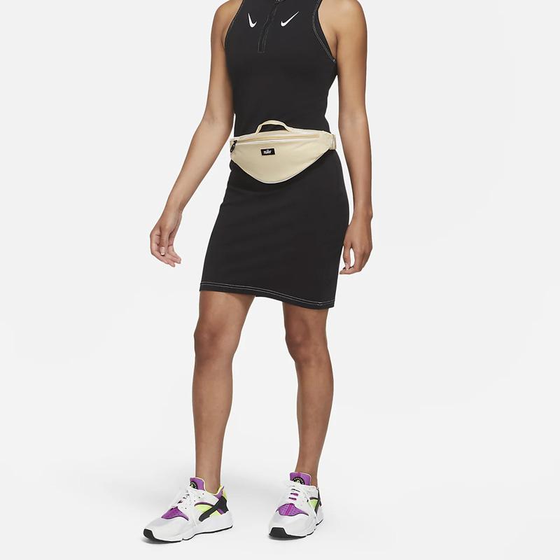 New Nike Heritage Polyester Shoulder Bag Crossbody Bag Fanny Pack Small Size Unisex Light Vanilla/Light Vanilla/White DR6266-294