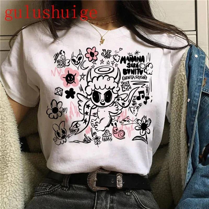 Y2k 90s Unisexana Sera Bonito Bichota Karol G Unisexs Tshirt Summer Casual Short Sleeve Tshirts O Neck Tee Trendy Unisexs Clothing