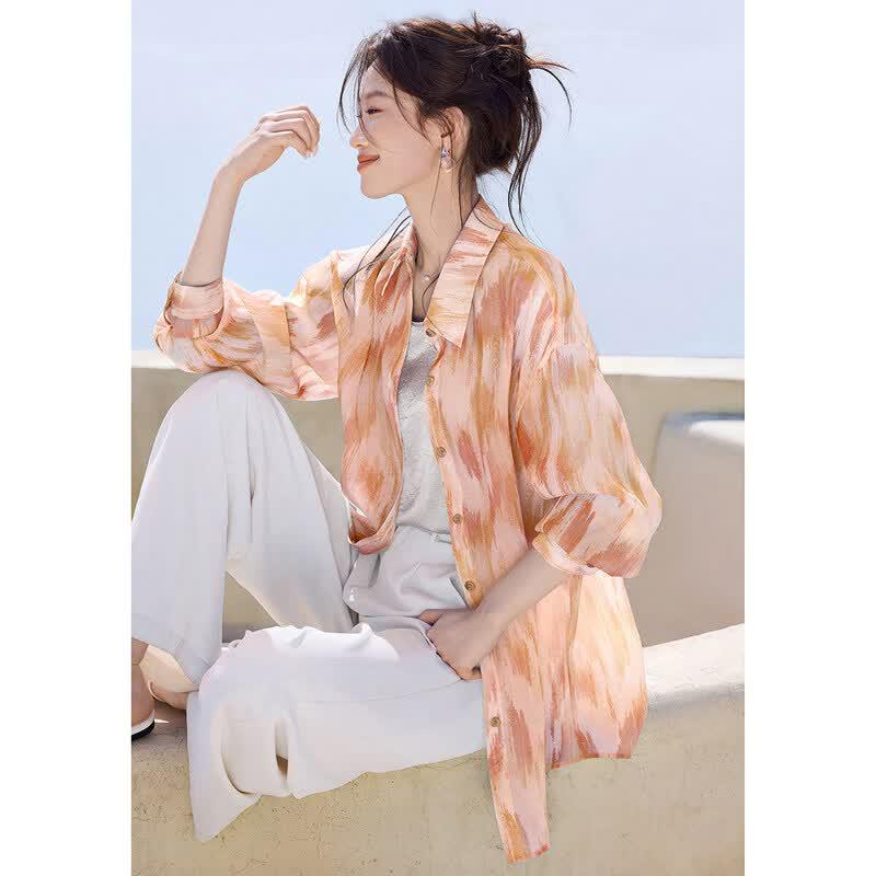 Mohan Yimei Gradient Print Loose Casual Blouse XL