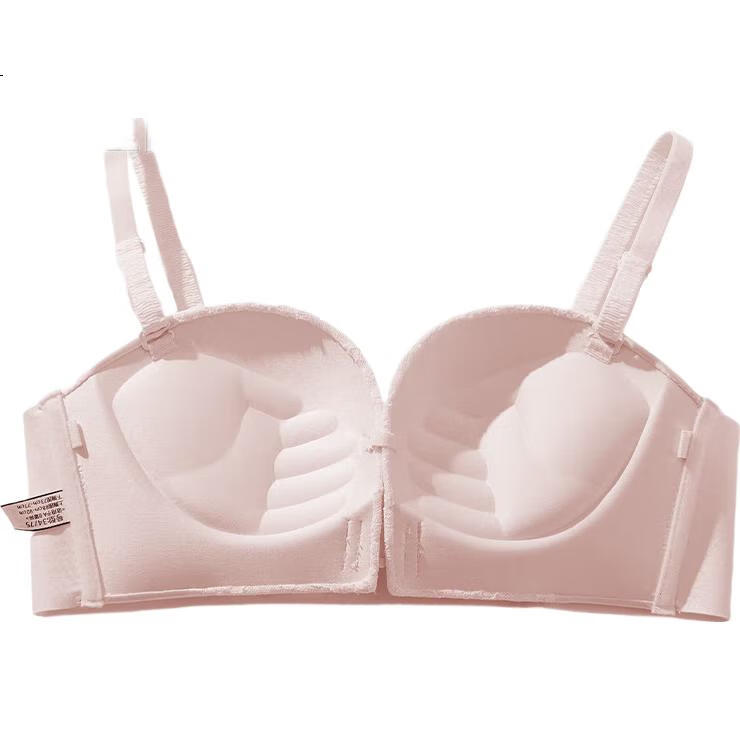 LangSha Women's Front-Closure Strapless Bra, Non-Slip Push-Up Invisible Backless Bra, Enhancing for Small Breasts, Bandeau Bra
