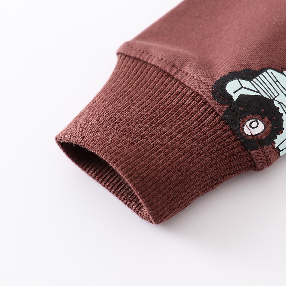 Boys' Cartoon Long Sleeve Knitted Cotton Sweatshirt - Autumn European & American Style Children's Clothing