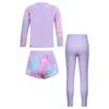 Kids Tie Dye Swim Set Long Sleeve Rash Guard Top Swim Shorts UV Protective Pants Sun Safe Beachwear