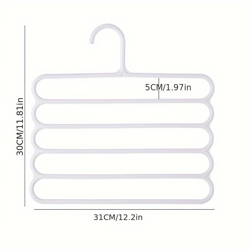 Multi Functional Five Layer Pants Rack,Home Wardrobe,Pants Hanging,Scarf Storage Rack,Anti Slip Multi-layer Scarf Rack,Tie Rack