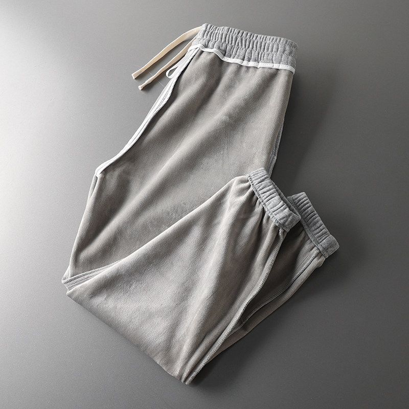 Winter Thickened Export Tail Order Silver Fox Velvet Casual Sweatpants
