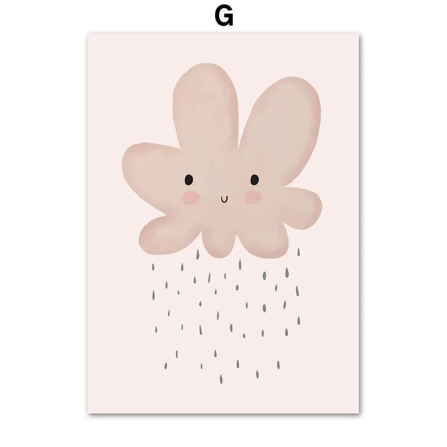 Kawaii Goose Leopard Bear Cherry Butterfly Wall Art Canvas Painting Nordic Posters And Prints Wall Pictures Baby Kids Room Decor