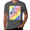 Rainbow Zebra Stripes Tshirt High Elasticity Sports Tee Shirt