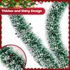 1-4pcs 2 Meters Green Silver Christmas Garland Twist Hanging Swag for Christmas Tree Decorations Party Outdoor Home Xmas Decor