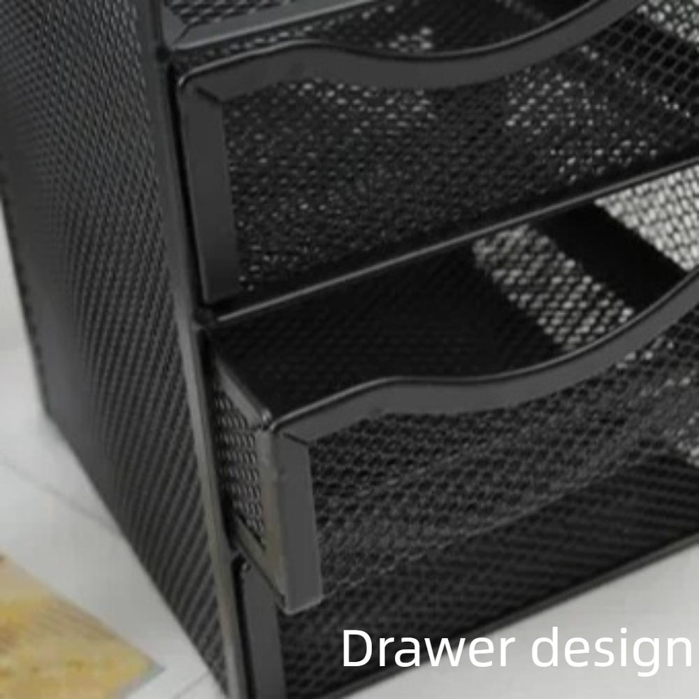 4 Layer Pencil Storage Box with Drawer Stationery Storage Rack Stand Desk Pen Holder School