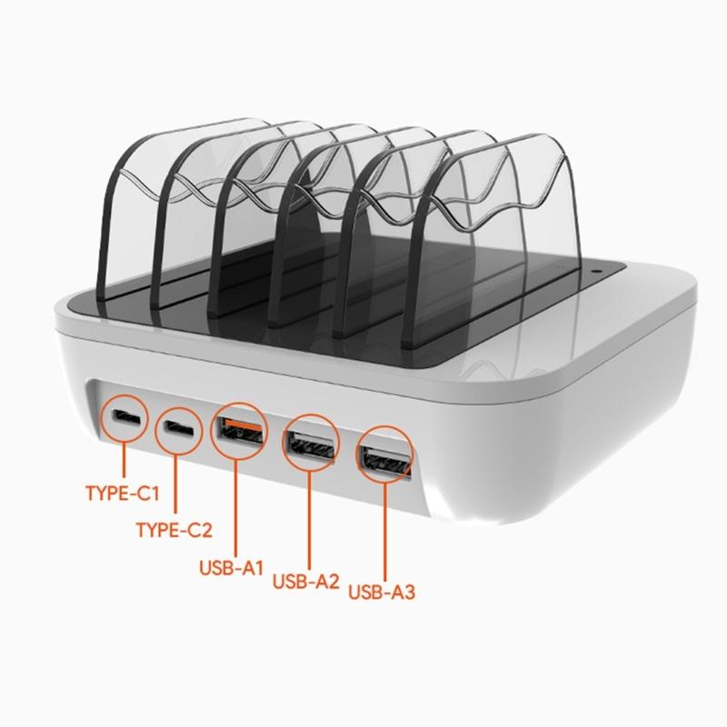 Desktop-Wall Home Fast-Charging Dock Station Charger Base for PC Tablet-Smartphone QC3.0-PD 5 Usb Multiport Hub-Splitter