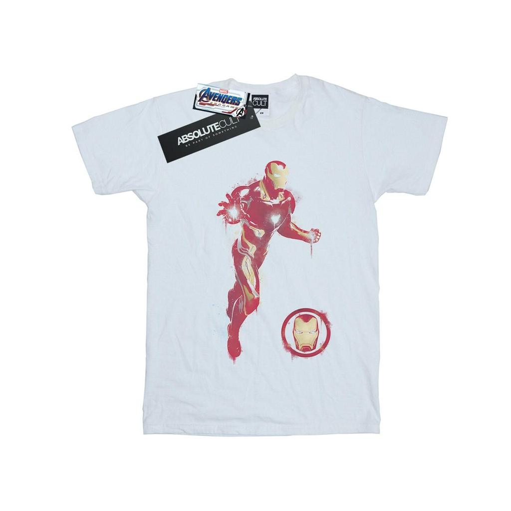 Marvel Womens/Ladies Avengers Endgame Painted Iron Man Cotton Boyfriend T-Shirt