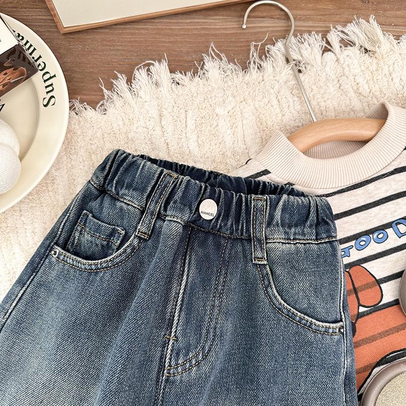 Erkek Çocuk Polar Astarlı Kot Pantolon - Kış 2024 Koleksiyonu