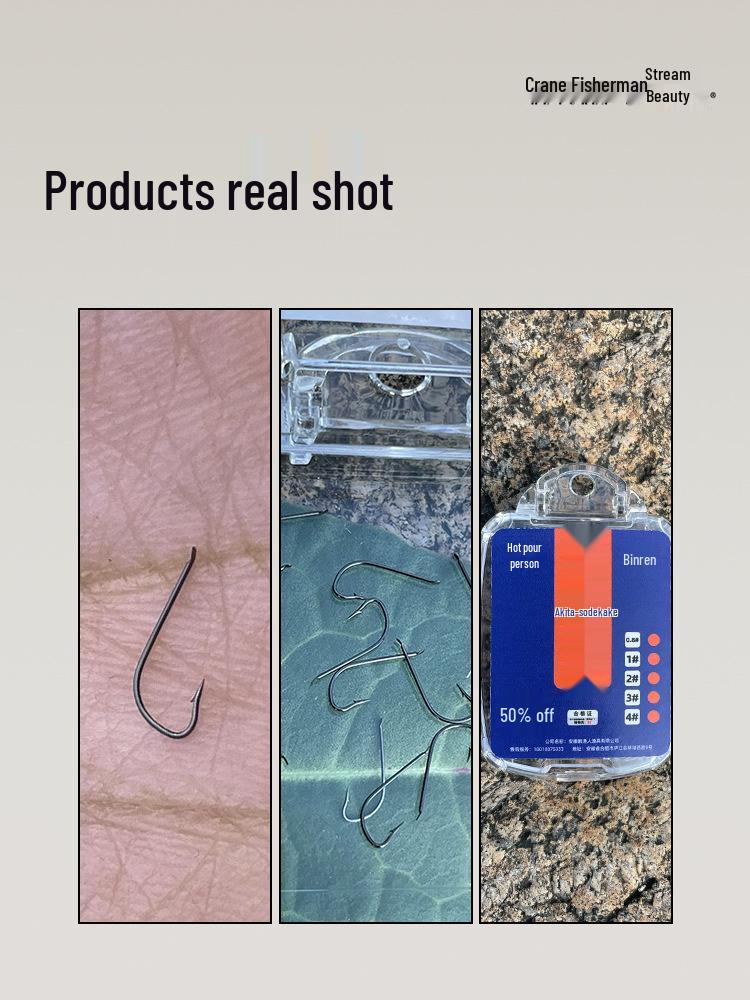 Akita Fox Barbed Black Sleeve Hook for Crucian Carp & Small Fish