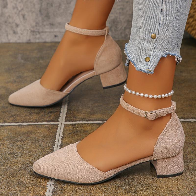 Fashion 2025 New Women Sandalias High Heels Spring Flock Pointed Sandals Sexy High Heels Female Summer Shoes Female Sandals
