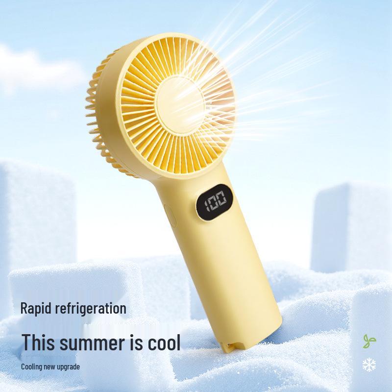 New 100-Speed Portable Handheld Fan with Digital Display, USB Charging, Ideal for Outdoor Summer Cooling, Customizable Logo Option